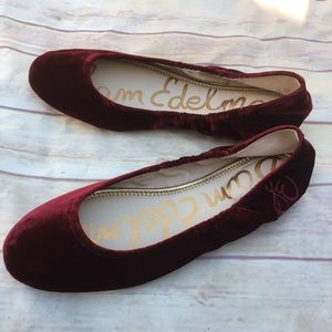 NWT Sam Edelman Velvet Red Soft Flats Size 10.5